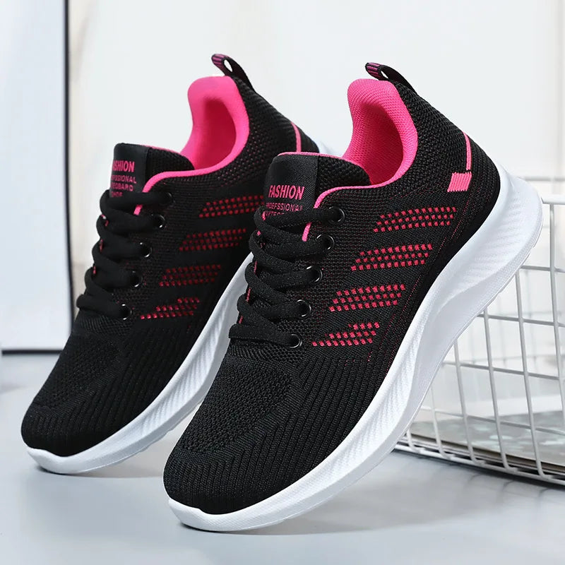 Women's sports shoes Breathable casual soft sole single shoes autumn flying mesh shoes running shoes