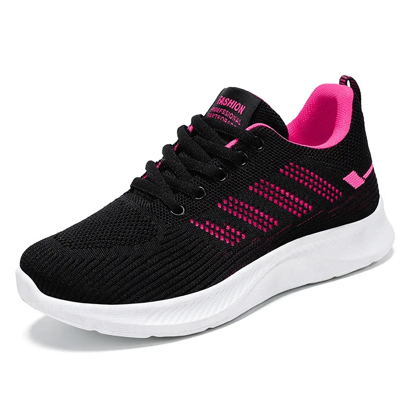 Women's sports shoes Breathable casual soft sole single shoes autumn flying mesh shoes running shoes