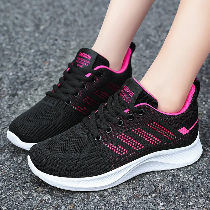 Women's sports shoes Breathable casual soft sole single shoes autumn flying mesh shoes running shoes