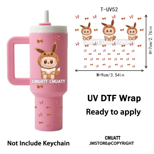 Mini Tumbler Keychain UV DTF Cup Wrap Transfers Stickers Customized DIY Craft OEM ODM Team Gifts Customized