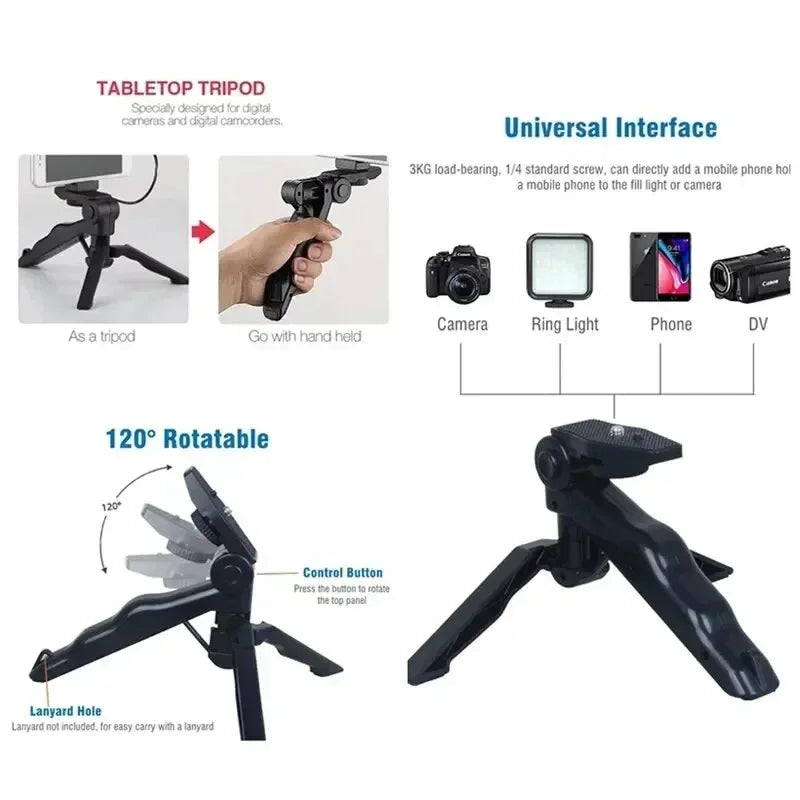 New Tripod Phone Holder Smartphone Vlogging Kit With Mini Microphone LED Fill Light Starter For TikTok Live Stream Video Use