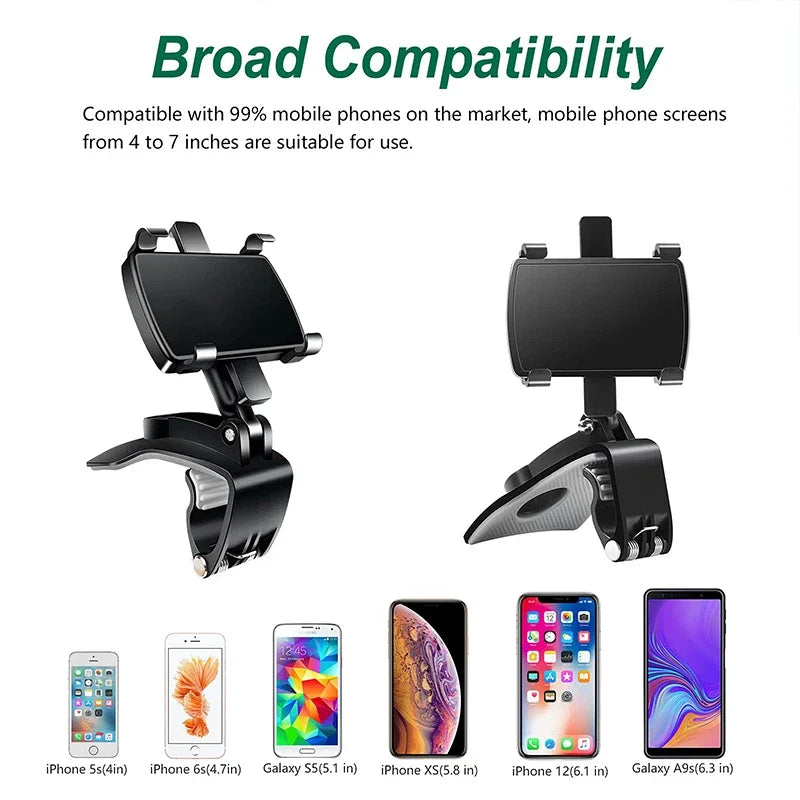 360 Degree Rotation Car Phone Holder Stand Universal GPS Bracket Dashboard Clip Mount Car Mobile Phone Support in Car For iPhone