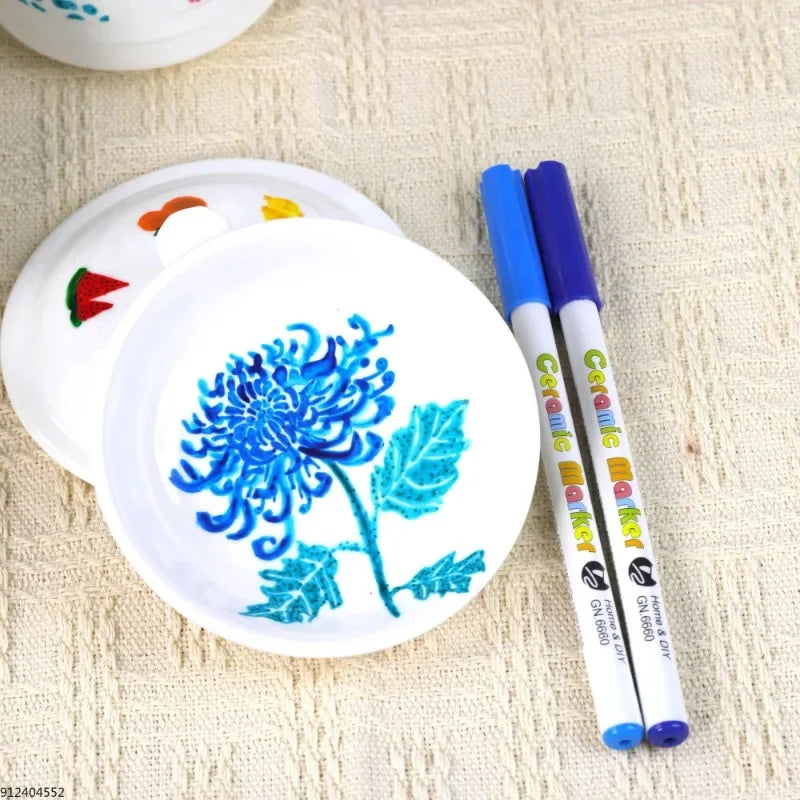 12 Colors Ceramic Paint Marker Pens Acrylic Paint Pens for DIY Ceramic Painting, Wood, Rock Paint Glass Drawing Non-Toxic