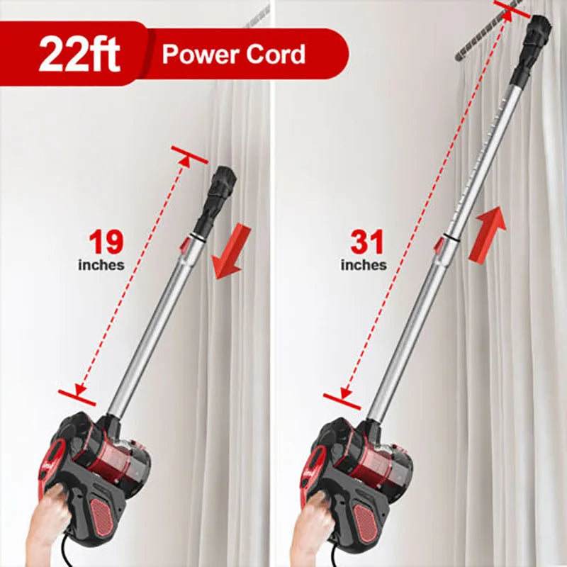 Vacuum Cleaner Corded INSE I5 18Kpa Powerful Suction 600W Motor Stick Handheld Vaccum Cleaner for Home Pet Hair Hard Floor