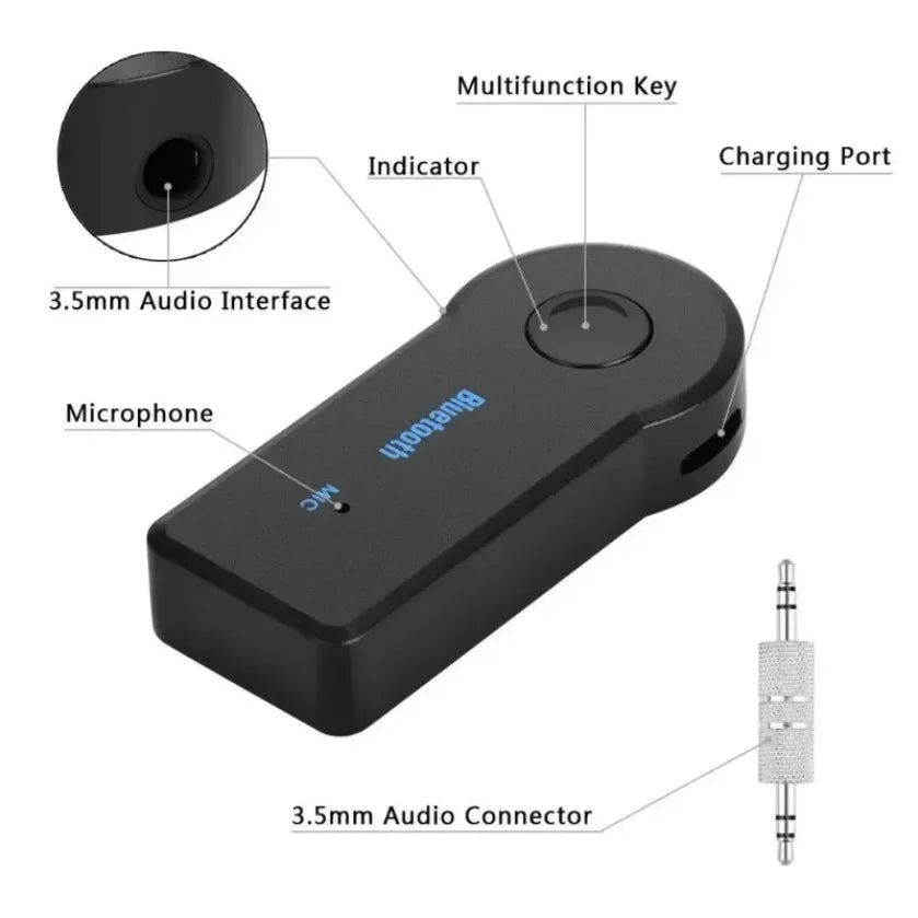 XIKCU Bluetooth Audio Receiver Stereo 3.5mm Jack AUX Bluetooth Adapter MP3 Car Transmitter Wireless Speaker Headphone Adapter