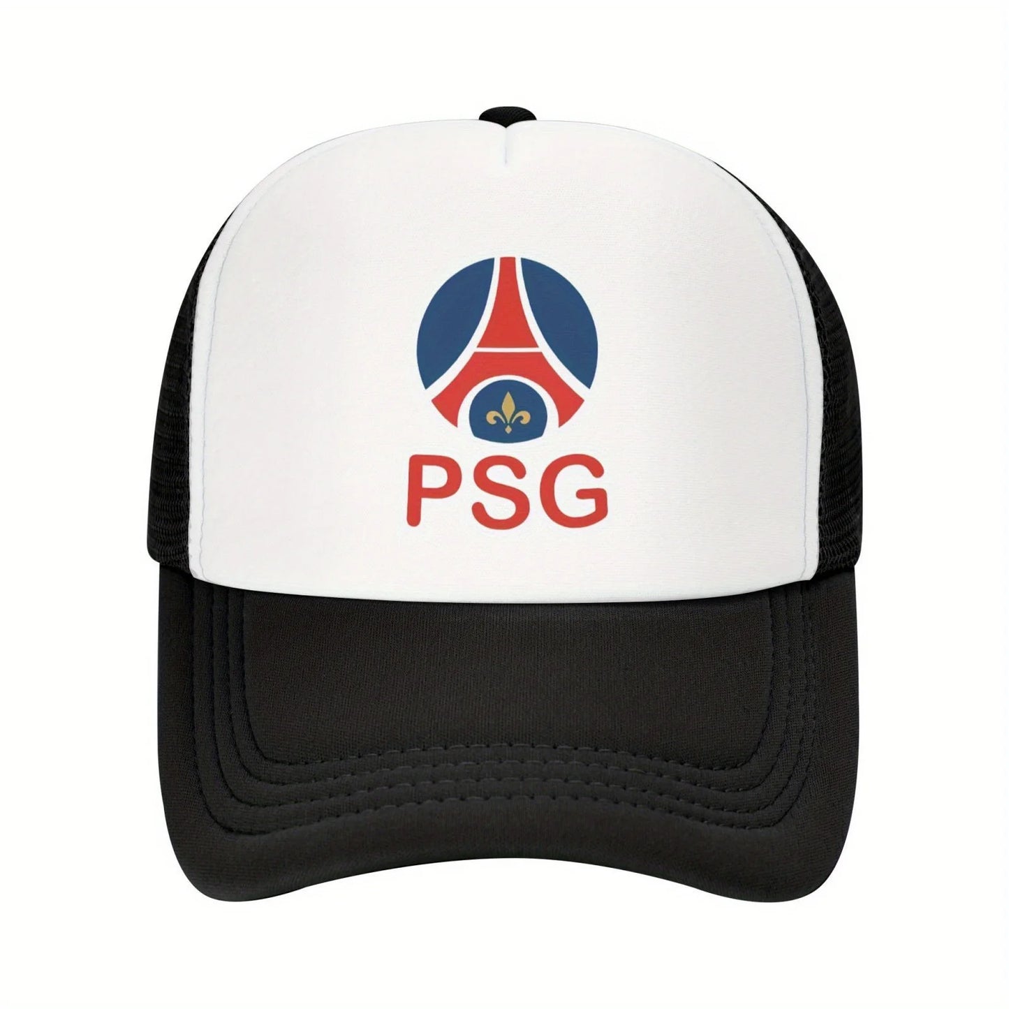Paris Saint Germain PSG Mesh Baseball Cap | Unisex Breathable Polyester Trucker Hat | Adjustable, Sun-Protective | Multi-Color w