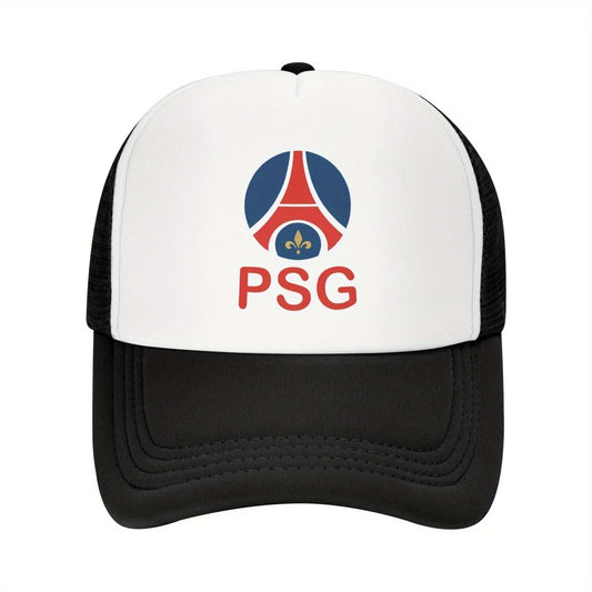 Paris Saint Germain PSG Mesh Baseball Cap | Unisex Breathable Polyester Trucker Hat | Adjustable, Sun-Protective | Multi-Color w