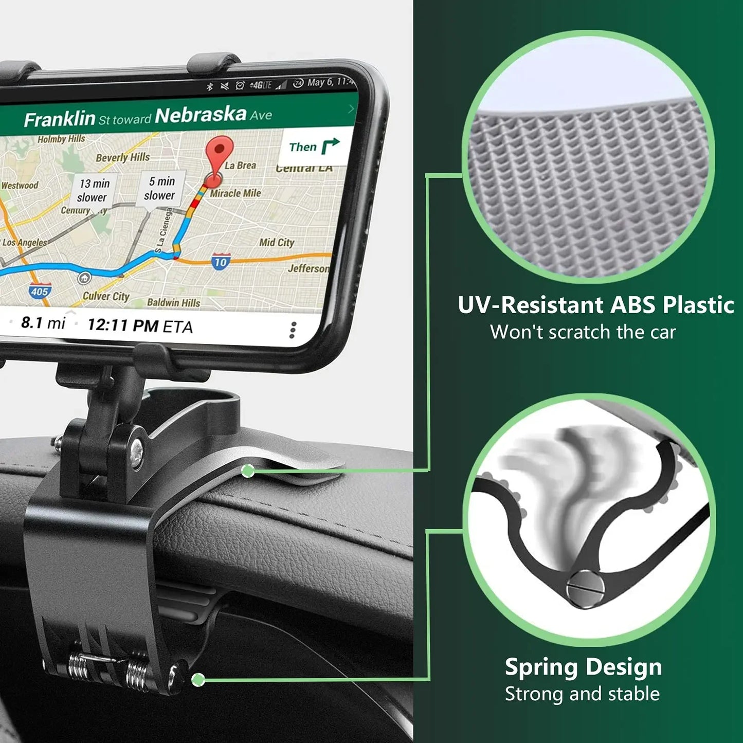 360 Degree Rotation Car Phone Holder Stand Universal GPS Bracket Dashboard Clip Mount Car Mobile Phone Support in Car For iPhone