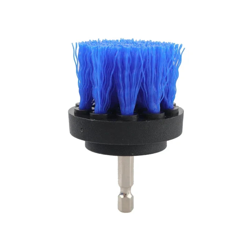 4'' Blue Electric Scrubber Brush Drill Brush Kit Plastic Cleaning Brush Tool for Car Tires Nylon Brushes Car Detailing