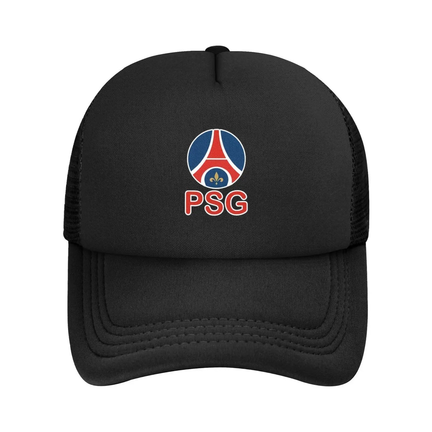 Paris Saint Germain PSG Mesh Baseball Cap | Unisex Breathable Polyester Trucker Hat | Adjustable, Sun-Protective | Multi-Color w