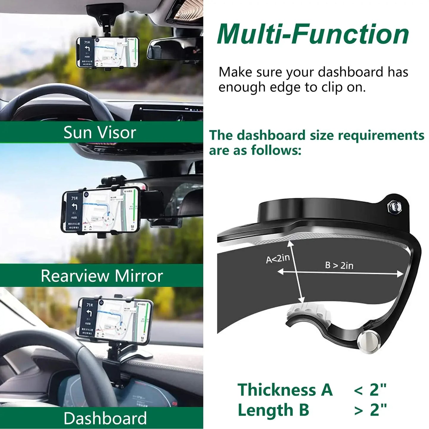360 Degree Rotation Car Phone Holder Stand Universal GPS Bracket Dashboard Clip Mount Car Mobile Phone Support in Car For iPhone