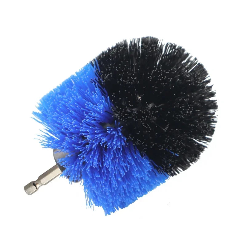 4'' Blue Electric Scrubber Brush Drill Brush Kit Plastic Cleaning Brush Tool for Car Tires Nylon Brushes Car Detailing