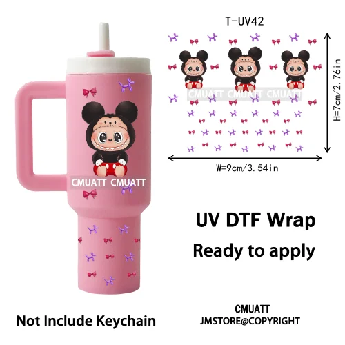 Mini Tumbler Keychain UV DTF Cup Wrap Transfers Stickers Customized DIY Craft OEM ODM Team Gifts Customized