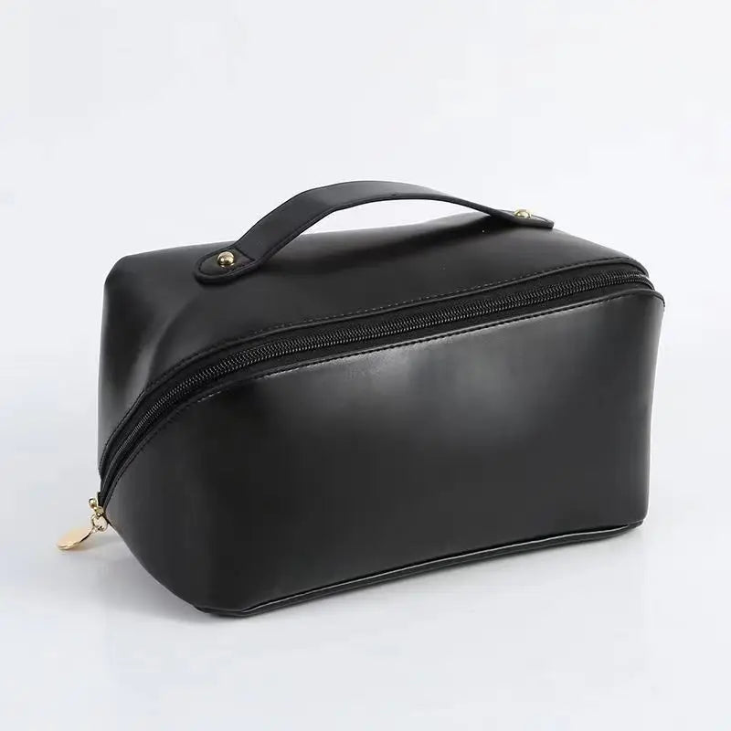 Leather Large-Capacity Travel Cosmetic Bag Portable Makeup Pouch Women Waterproof Bathroom Washbag Multifunction Toiletry Kit