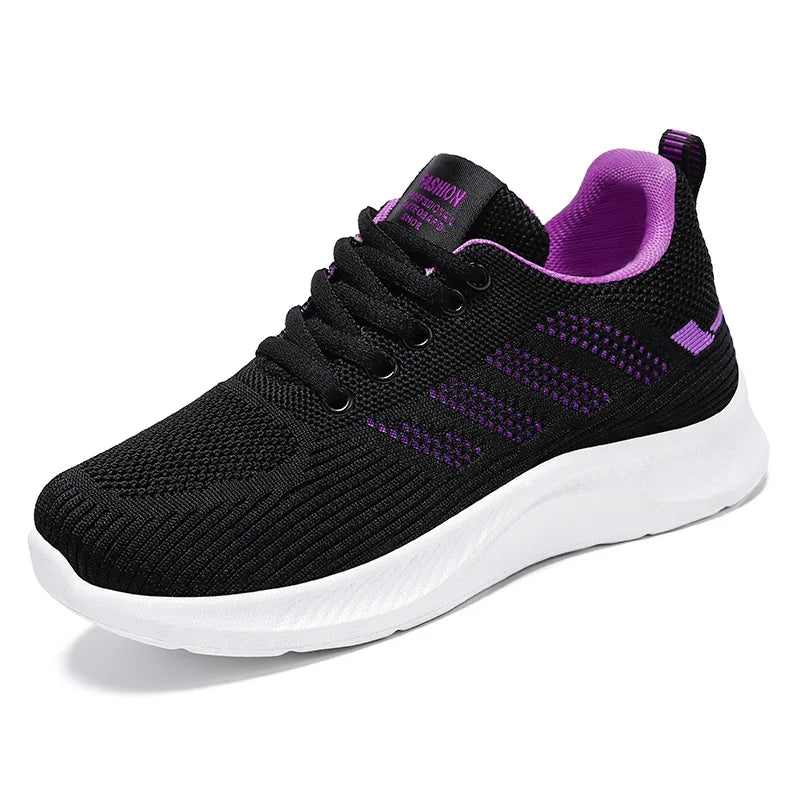 Women's sports shoes Breathable casual soft sole single shoes autumn flying mesh shoes running shoes