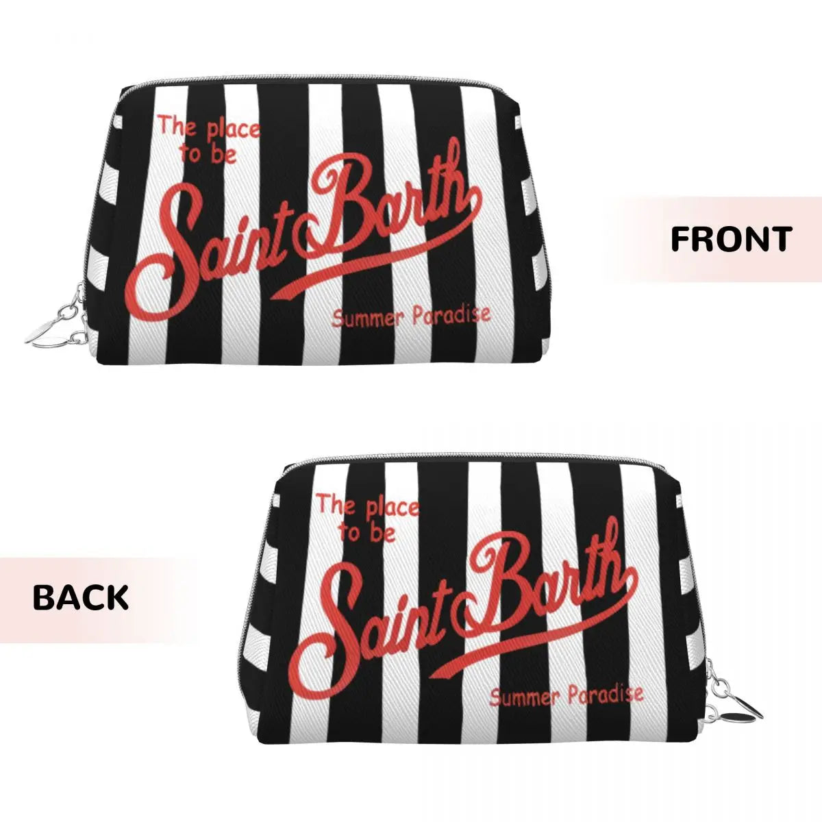 SAINT BARTH Large Makeup Bag Waterproof Pouch Travel Cosmetic Bags Summer Paradise Storage Bag for Women
