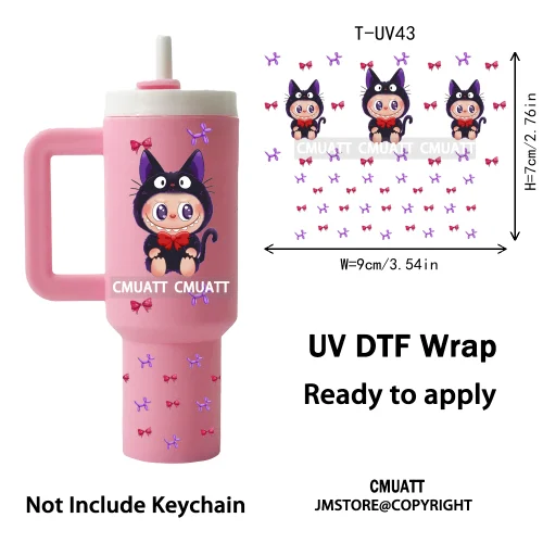 Mini Tumbler Keychain UV DTF Cup Wrap Transfers Stickers Customized DIY Craft OEM ODM Team Gifts Customized
