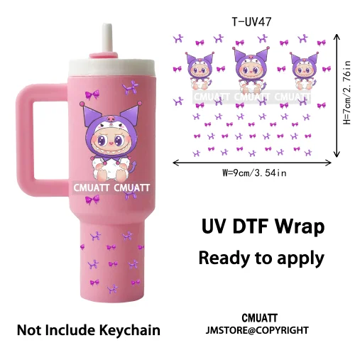 Mini Tumbler Keychain UV DTF Cup Wrap Transfers Stickers Customized DIY Craft OEM ODM Team Gifts Customized