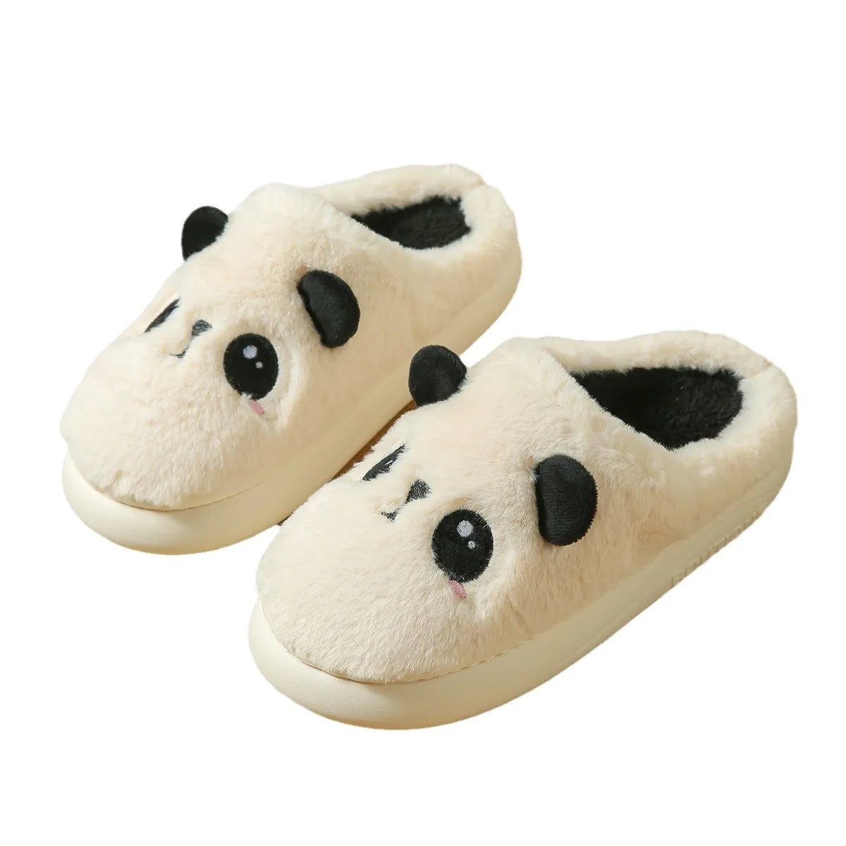 New Winter Unisex Cartoon Cow Warm Plush Slippers Couple's Indoor Non-slip House Slides Men And Women Toe Wrap Home Cotton Shoes