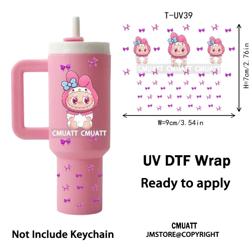 Mini Tumbler Keychain UV DTF Cup Wrap Transfers Stickers Customized DIY Craft OEM ODM Team Gifts Customized
