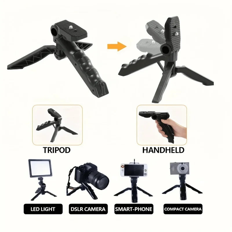 Portable Phone Stand Phone Tripod with LED Fill Light Microphone for Live Streaming Outdoor Portable for Streamer Live Tool