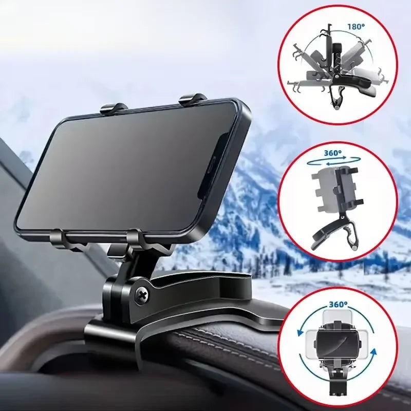 360 Degree Rotation Car Phone Holder Stand Universal GPS Bracket Dashboard Clip Mount Car Mobile Phone Support in Car For iPhone
