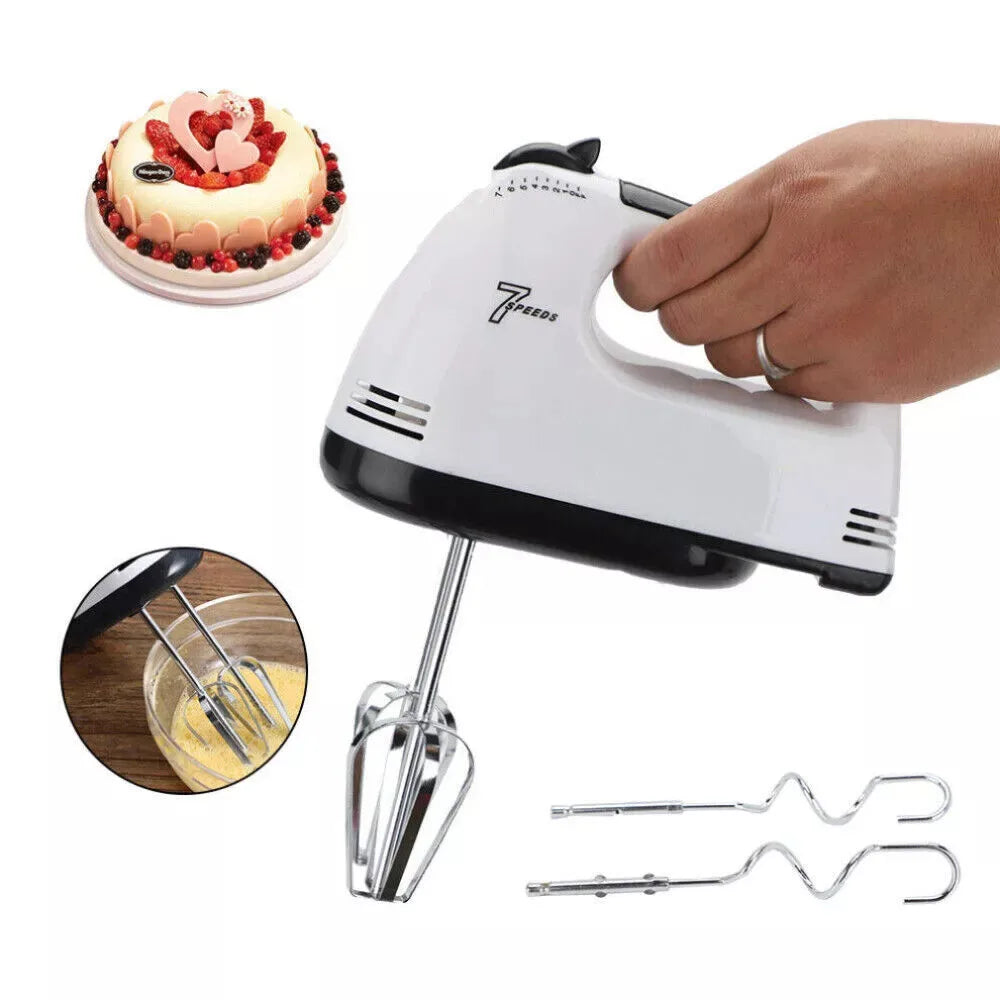 Electric Handheld Whisk 7-Speed Hand Mixer Kitchen Egg Beater Cream Cake Blender