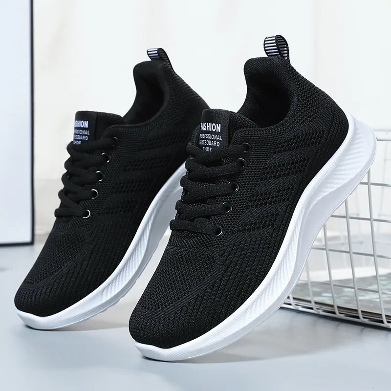 Women's sports shoes Breathable casual soft sole single shoes autumn flying mesh shoes running shoes