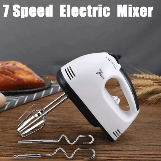 Electric Handheld Whisk 7-Speed Hand Mixer Kitchen Egg Beater Cream Cake Blender