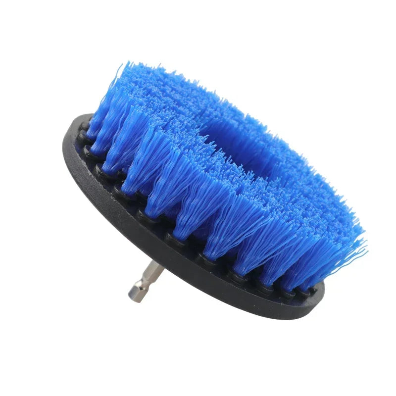 4'' Blue Electric Scrubber Brush Drill Brush Kit Plastic Cleaning Brush Tool for Car Tires Nylon Brushes Car Detailing