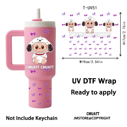Mini Tumbler Keychain UV DTF Cup Wrap Transfers Stickers Customized DIY Craft OEM ODM Team Gifts Customized
